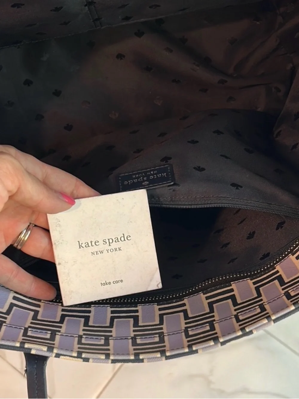 kate spade Black and White Geometric Tote